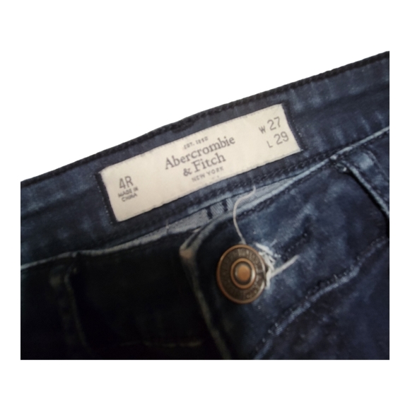 Abercrombie Jeans 4R w27 L29 Skinny Low Rise Denim Dark Wash - Picture 6 of 7